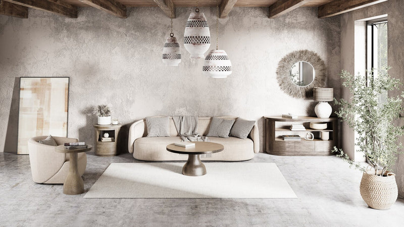 Eldon 22” Modern Round Solid Wood End Table with Storage - Porpoise