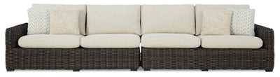 Halifax 2-Piece Outdoor Patio Set with Right & Left Facing Loveseats, UV & Weather Resistant - Beige/Brown | Ensemble Halifax 2 pièces pour la terrasse à l’extérieur avec causeuse de droite et causeuse de gauche - brun et beige