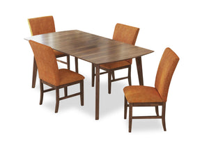 Rain 5pc Dining Set with Table & 4 Orange Chairs, 72