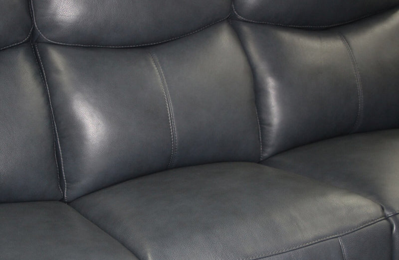 Corbin 84.65\" Top-Grain Genuine Leather Reclining Sofa - Blue