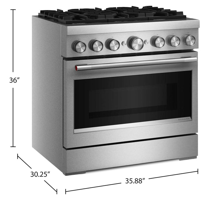 KitchenAid 5.1 Cu. Ft. Dual Fuel Range with No Preheat Air Fry – Stainless Steel - KFDS936SSS 