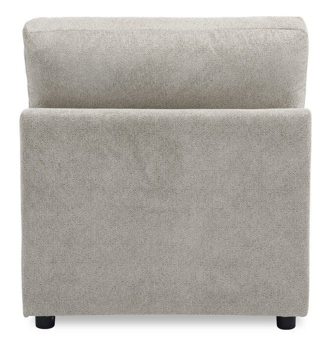 Voyage Modular Fabric Armless Chair with Removable Back Cushions – Beige