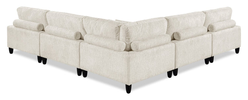 Lounge 5-Piece Chenille Armless Modular Sectional – Beige