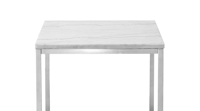Sampson 20\" Modern Marble End Table - White