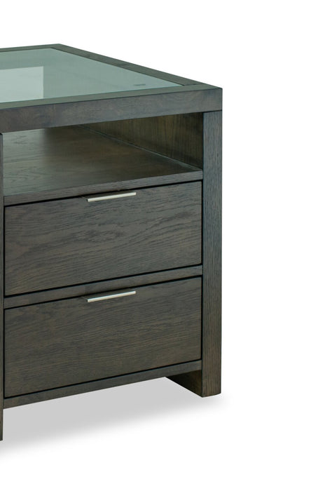 Hatfield 20” Modern Solid Wood End Table with Storage - Homestead Brown