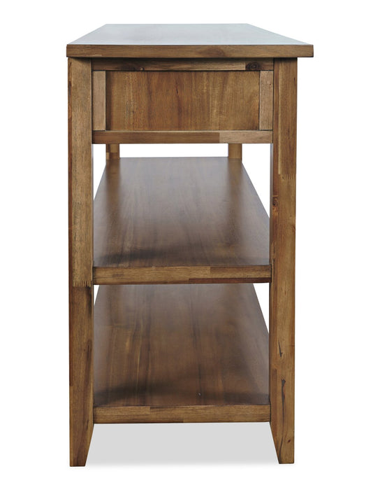 Nathan 50\" Rustic Sofa Table with Storage and Shelf - Light Brown