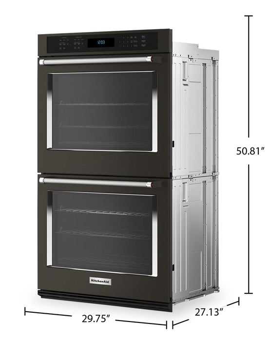 KitchenAid 27\" 8.6 Cu. Ft. Double Wall Oven with Air Fry - KOED527PBS