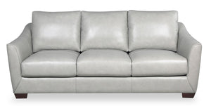 Royce Genuine Leather Sofa - Dove Grey