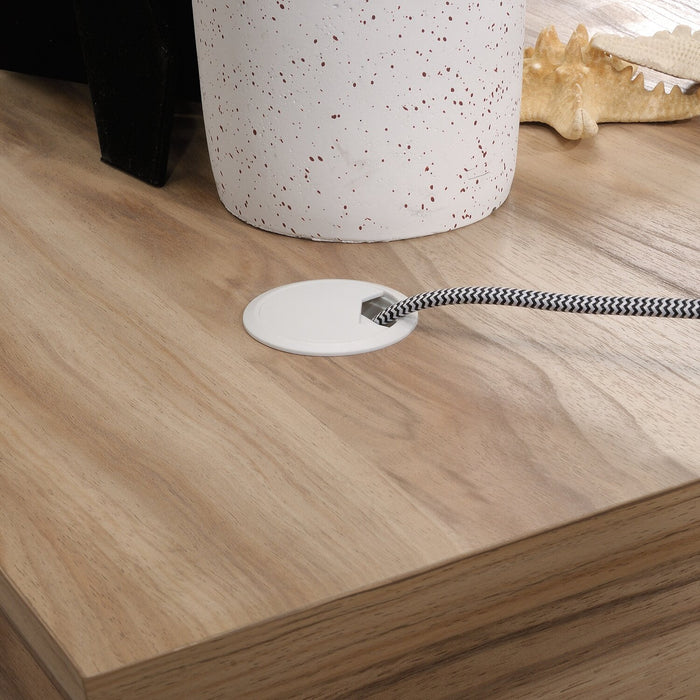 Harrison 65.35\" L-shaped Desk with Two Drawers – Kiln Acacia 