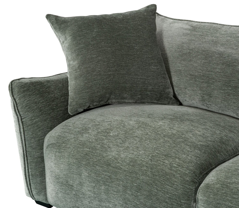 Reflect 3-Piece Chenille Fabric Sectional with Reversible Back Cushions - Green