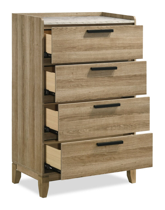 Sable Bedroom Chest of Drawers, 4-Drawer, 31\"W x 47\"H - Light Brown
