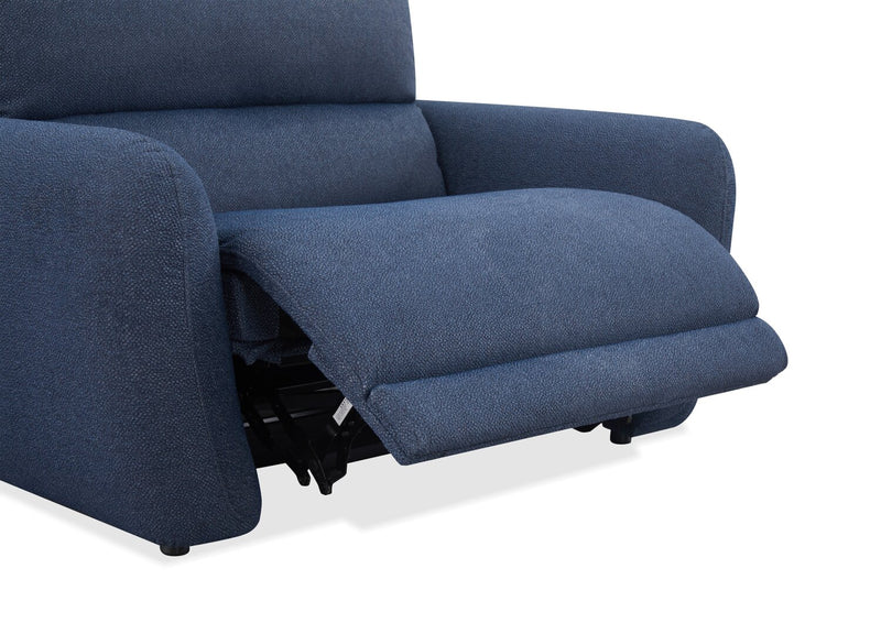 Cindy Crawford Home Kailyn 54\" Fabric Power Reclining Chair with Power Headrest - Indigo