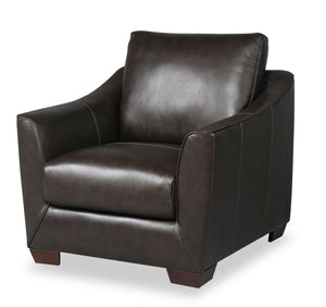 Royce Genuine Leather Chair - Chocolate
