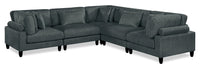 Lounge 5-Piece Chenille Modular Sectional – Grey 