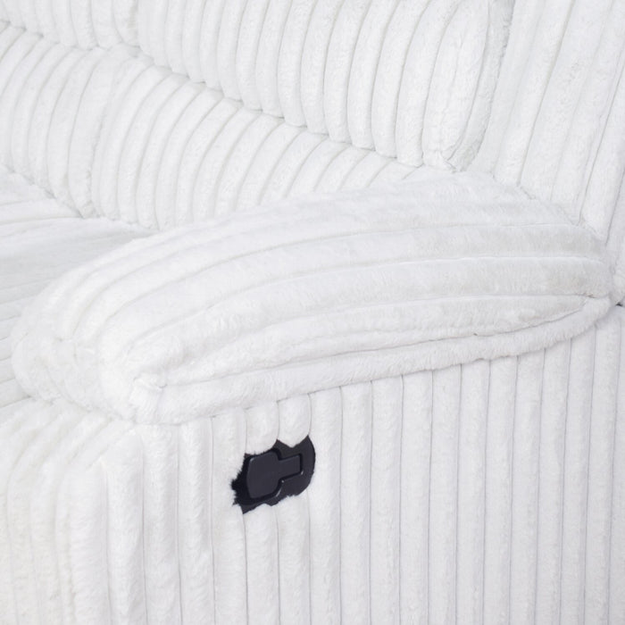 Bryson 82.5\" Faux Fur Fabric Reclining Sofa - Mist Grey