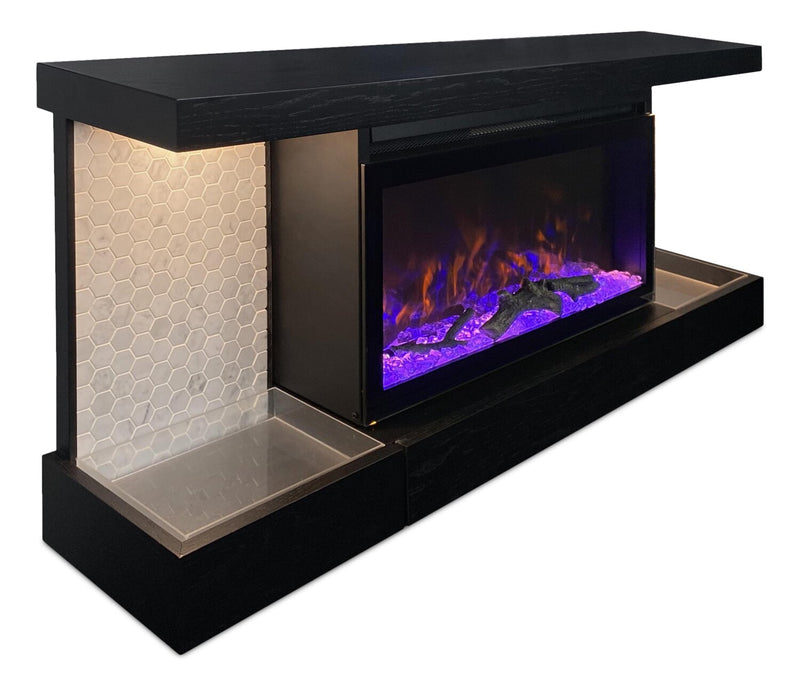 Summit 48\" Electric Fireplace with Wall-mount Mantel – Brown 