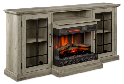 Manhasset 63" Electric Fireplace TV Stand with Storage for TVs up to 70" - Valley Pine | Meuble pour téléviseur Manhasset de 63 po avec foyer électrique et rangement pour téléviseurs jusqu’à 70 po - pin de vallée