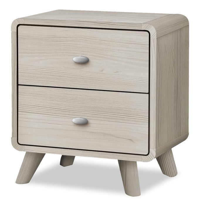 Cami 6pc Bedroom Set with Bed, Dresser, Mirror & Nightstand, Mid-Century Modern, Grey Oak - Queen Size