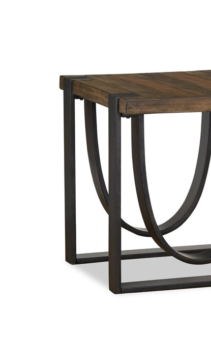 Brewer 26” Industrial Solid Wood End Table - Rustic Honey