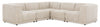 Oaklyn Modular 5-Piece Fabric Sectional with Tufted Seat Cushions - Beige