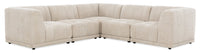 Oaklyn Modular 5-Piece Fabric Sectional with Tufted Seat Cushions - Beige 