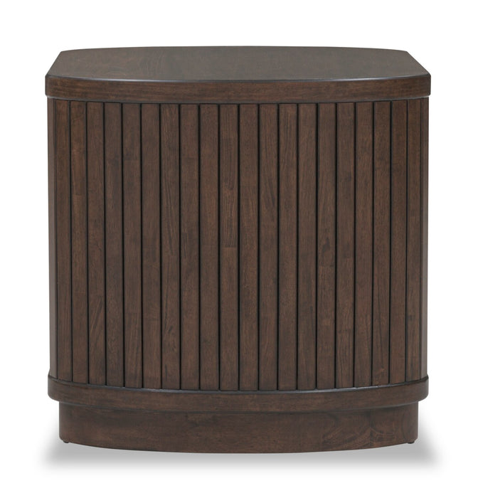 Vernon 25” Modern Solid Wood End Table with 2 Shelves - Dark Brown