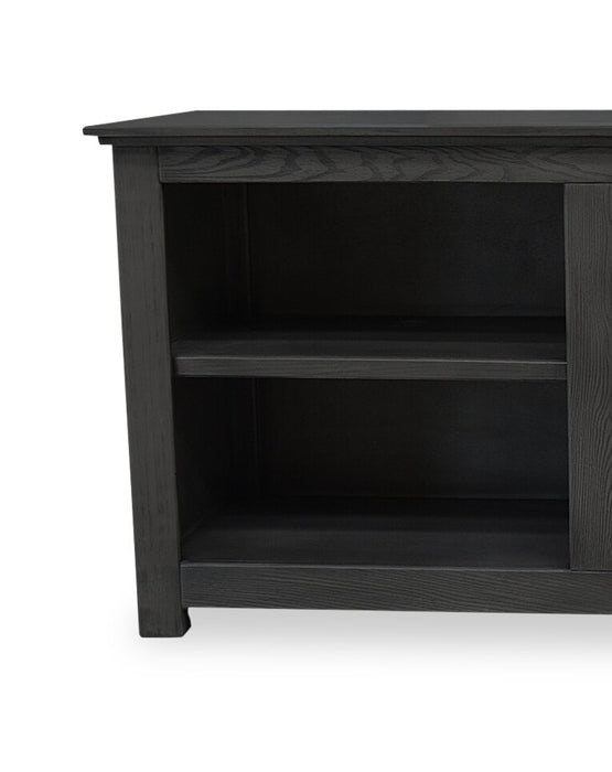Stanley 70\" Pine TV Stand with Storage & Cable Management for TVs up to 80\"- Black