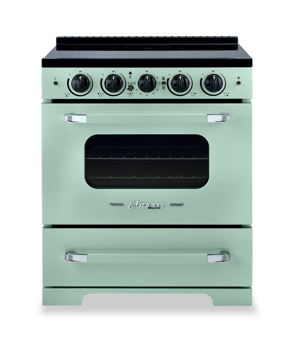 Classic Retro by Unique 30\" 3.9 Cu. Ft. Induction Range - Summer Mint Green - UNQ-30CR IC LG