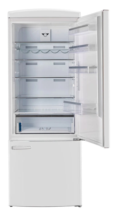 Unique Classic Retro 28\" 17 Cu Ft. Bottom Mount Refrigerator - White - UNQ-455L W AC