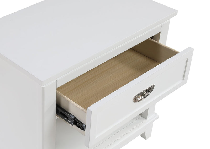 Quinn Bedside 1-Drawer Nightstand with Shelf, 24\"W x 26\"H - White