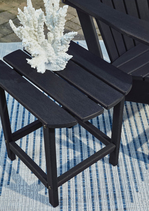 Bask Outdoor Patio End Table - 15\"W, High Density Plastic, UV & Weather Resistant - Black