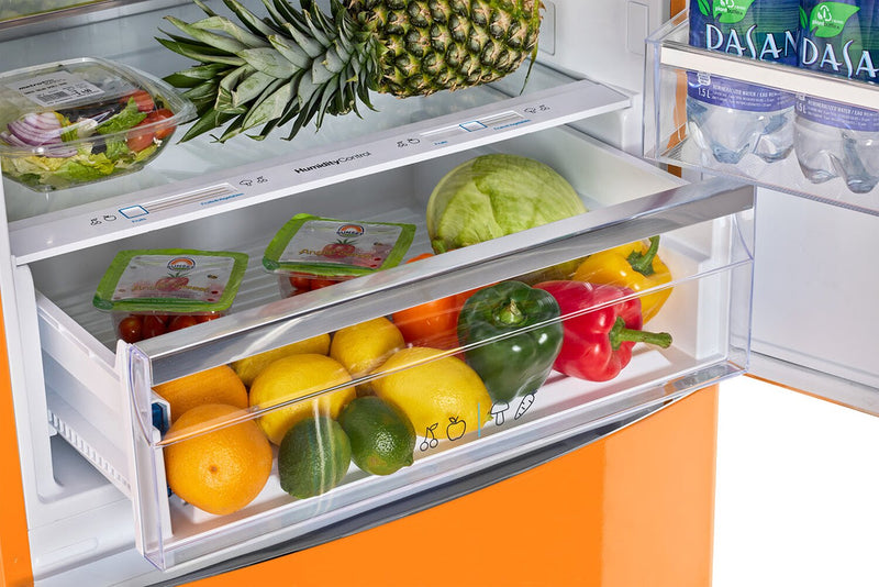 Unique Classic Retro 28\" 17 Cu Ft. Bottom Mount Refrigerator - Orange - UNQ-455L O AC