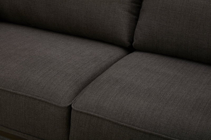 Cindy Crawford Home Gena 78.7\" Linen-Look Fabric Condo Size Sofa with Removable Back Cushions - Charcoal Grey