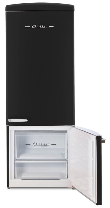 Unique Classic Retro 28\" 17 Cu Ft. Bottom Mount Refrigerator - Matte Black - UNQ-455L MB AC