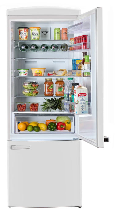 Unique Classic Retro 28\" 17 Cu Ft. Bottom Mount Refrigerator - White - UNQ-455L W AC