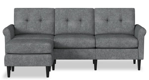BLOK Modular Rolled Arm Sofa Chaise - Steel