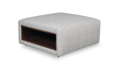 Geneva 32.5" Chenille Fabric Cocktail Ottoman with Storage and Wood Legs - Cloud Beige | Pouf table à café Geneva de 32,5 po en tissu de chenille avec rangement et pattes en bois - beige nuage