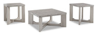 Cecily 35.5” Modern 3-Pack Coffee + 2 End Tables - White 
