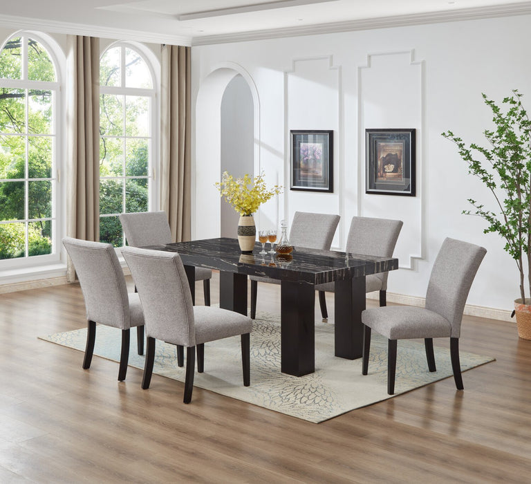 Burk Dining Chair with Polyester Fabric - Grey