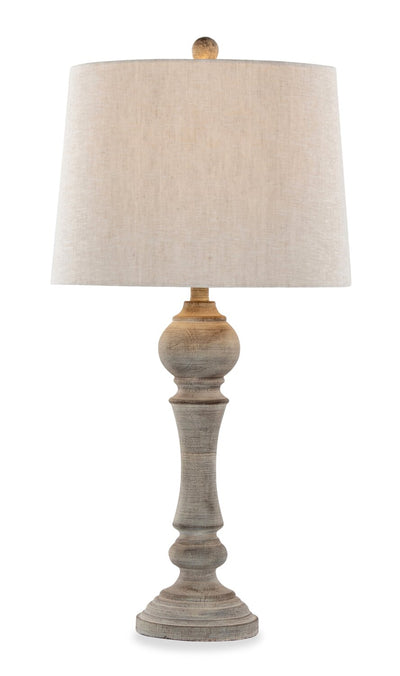 Orson 32" Farmhouse Table Lamp with Oat Linen Shade - Grey | Lampe de table champêtre Orson de 32 po avec abat-jour en lin de couleur avoine - grise