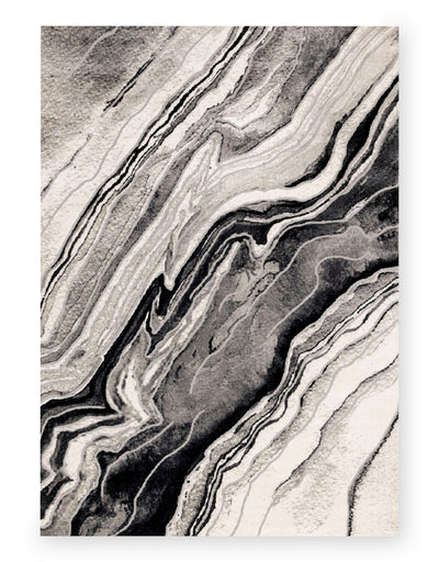 Plasma Black Grey Area Rug - 7'10" x 10'6" | Carpette Plasma gris et noir - 7 pi 10 po x 10 pi 6 po