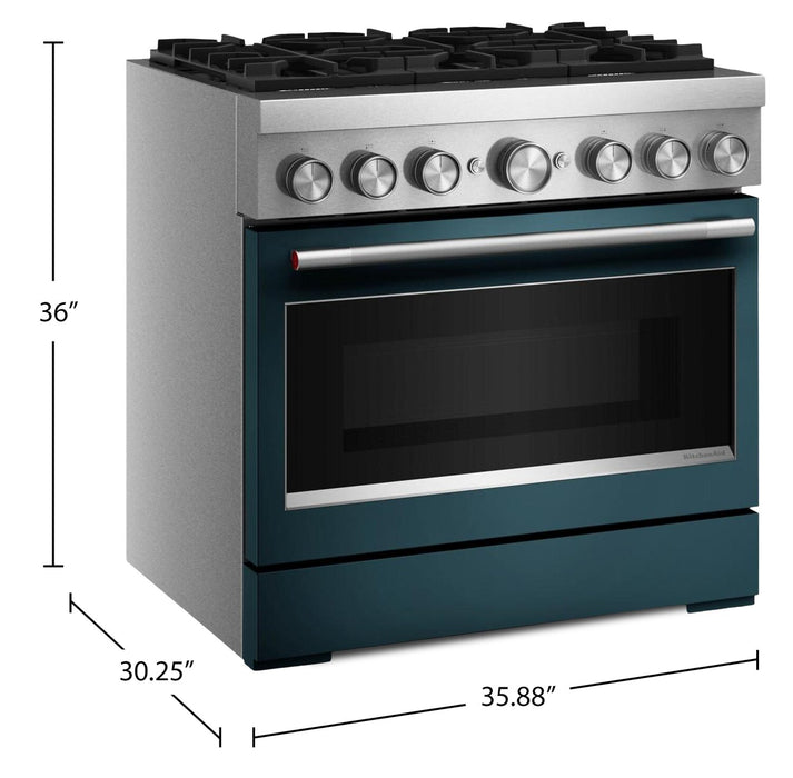 KitchenAid 5.1 Cu. Ft. Dual Fuel Range with No Preheat Air Fry – Agave - KFDS936SAG