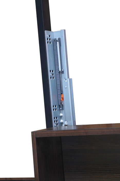 Amos Upholstered Storage Bed Base in Grey Fabric with 3 Built-in Drawers  - King Size