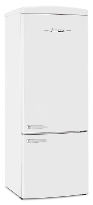 Unique Classic Retro 28\" 17 Cu Ft. Bottom Mount Refrigerator - White - UNQ-455L W AC