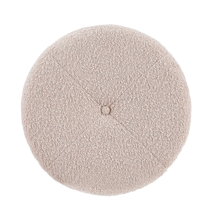 Saskatchewan 14.75\" Round Fabric Storage Ottoman - Pink