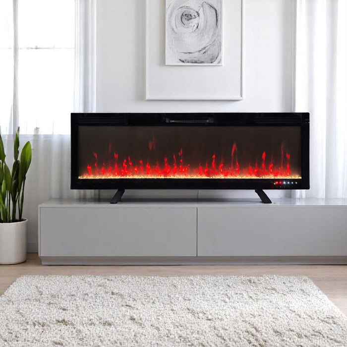 Mirage 60\" Modern Electric Fireplace - Black