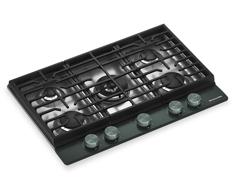 KitchenAid 30\" Gas-on-Metal Cooktop with Integrated Wok Grates – Juniper - KCGK530SJP