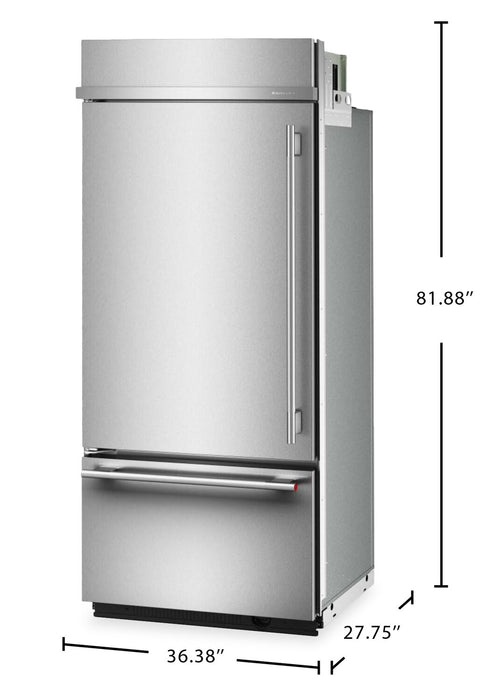 KitchenAid 36\" 20.8 Cu. Ft. Built-In Bottom Mount Refrigerator - PrintShield Stainless Steel -KBBL336SPS