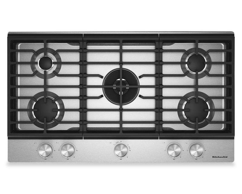 KitchenAid Gas-on-Metal Cooktop with Integrated Wok Grate – Stainless Steel - KCGK736SSS