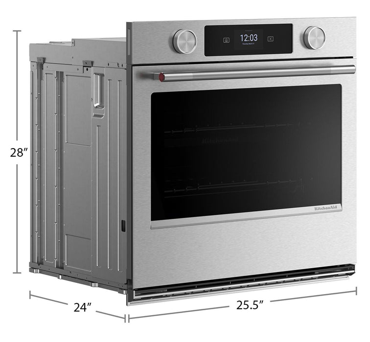 Kitchenaid 27\" Smart Electric Single Wall Oven with Assisted Cooking Modes - PrintShield™ Finish - KOES727SPS